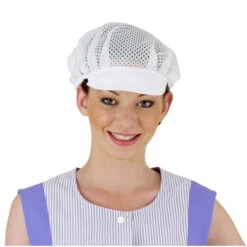 Casquette Alimentaire Gavroche Filet Blanc Lot De 2