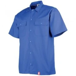 Chemise Travail Manches Courtes Bleu Atelier Coton DMD