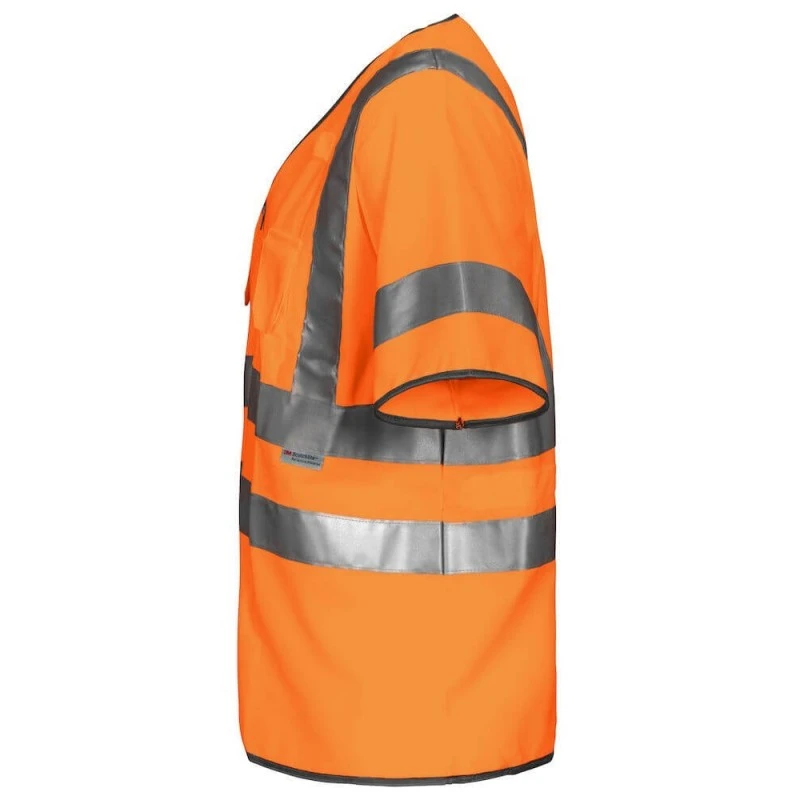 Gilet Haute Visibilité Manches Courtes Classe 3 Projob 6707 Orange 3 Gilet Haute Visibilité Manches Courtes Classe 3 Projob 6707 Orange – Image 3