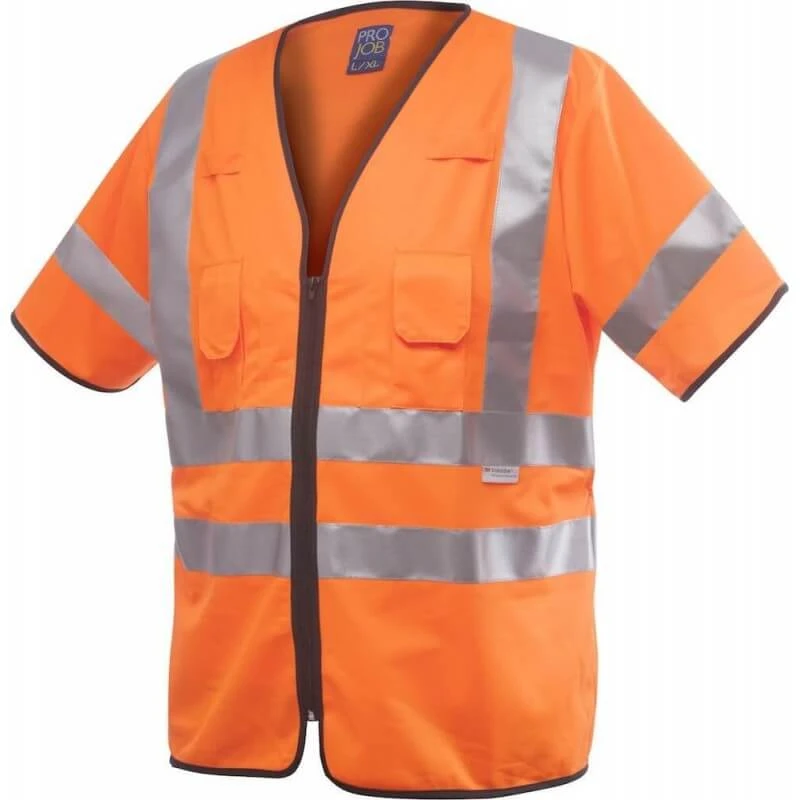 Gilet Haute Visibilité Manches Courtes Classe 3 Projob 6707 Orange 1 Gilet Haute Visibilité Manches Courtes Classe 3 Projob 6707 Orange