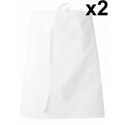 Lot De 2 Tabliers De Cuisinier Rectangle 55 X 100 Cm Traiteur LMA