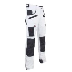 Pantalon De Travail Blanc Avec Poches Genoux Aerosol LMA