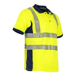 Polo Bicolore Haute Visibilite Anti UV Manches Courtes LMA