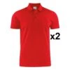 Polo Piqué Manches Courtes Lot De 2 Surf RSX Rouge Ou Blanc Printer