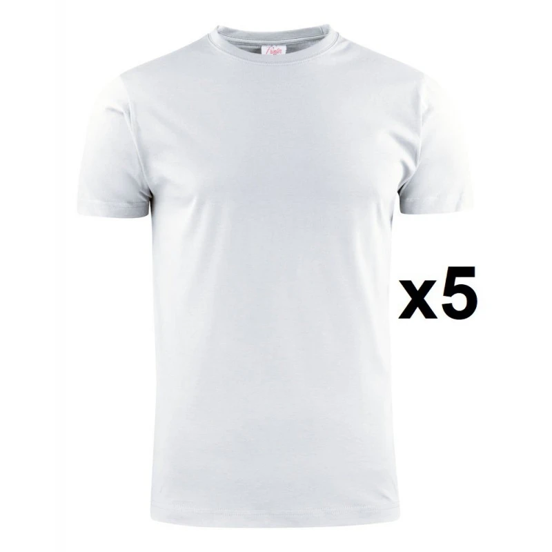 Tee Shirt Manches Courtes Blanc Heavy RSX Lot De 5 1 Tee Shirt Manches Courtes Blanc Heavy RSX Lot De 5