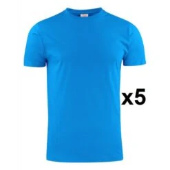 Tee Shirt Manches Courtes Eco Bleu Light RSX Lot De 5