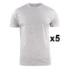 Tee Shirt Manches Courtes Eco Gris Light RSX Lot De 5