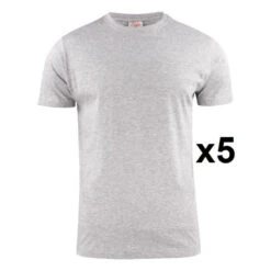 Tee Shirt Manches Courtes Eco Gris Light RSX Lot De 5