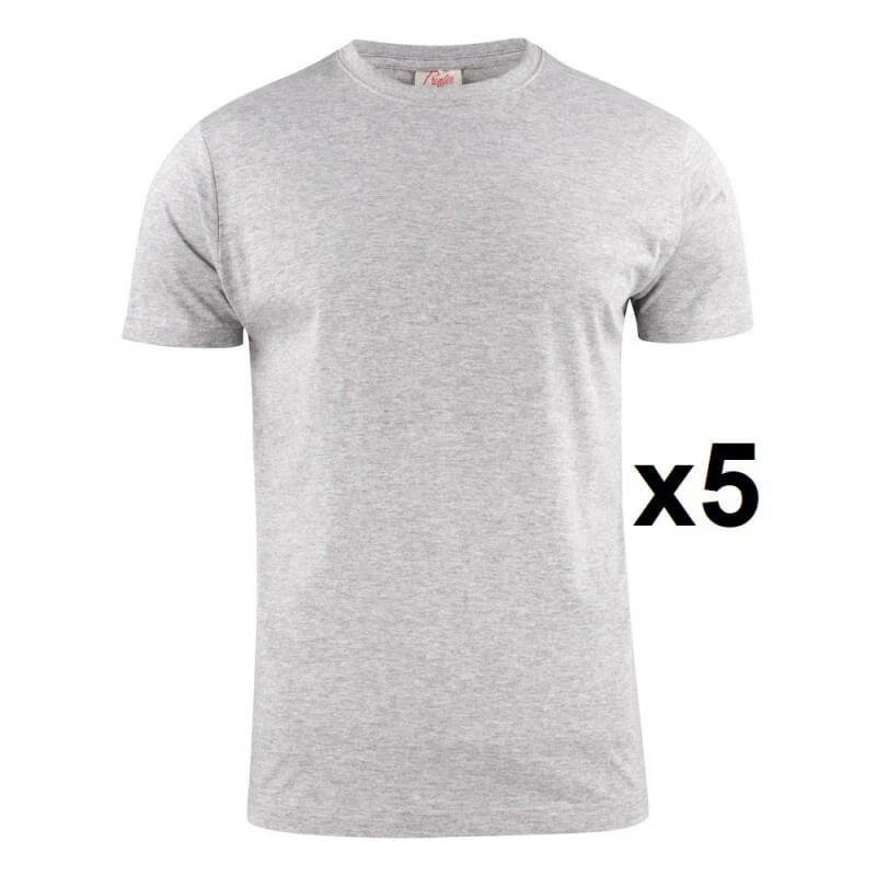 Tee Shirt Manches Courtes Eco Gris Light RSX Lot De 5 1 Tee Shirt Manches Courtes Eco Gris Light RSX Lot De 5