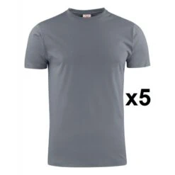 Tee Shirt Manches Courtes Gris Heavy RSX Lot De 5