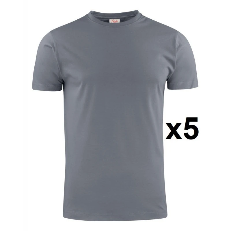 Tee Shirt Manches Courtes Gris Heavy RSX Lot De 5 1 Tee Shirt Manches Courtes Gris Heavy RSX Lot De 5