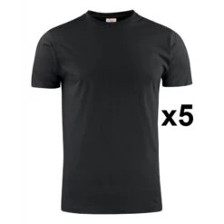 Tee Shirt Manches Courtes Noir Heavy RSX Lot De 5