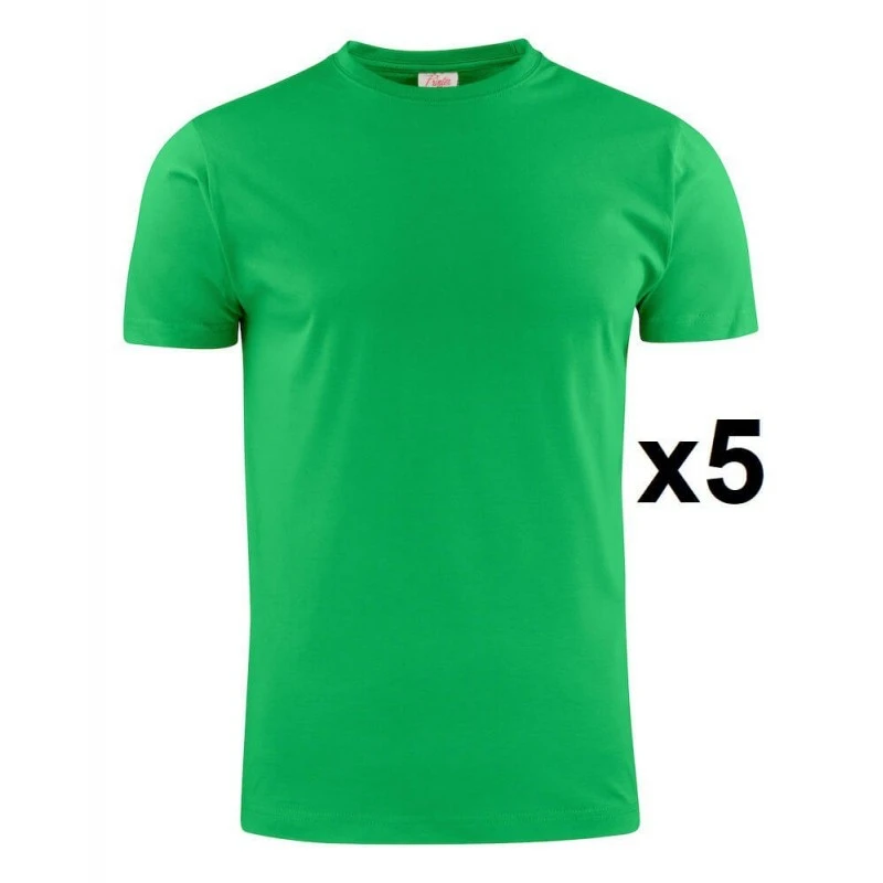 Tee Shirt Manches Courtes Vert Heavy RSX Lot De 5 1 Tee Shirt Manches Courtes Vert Heavy RSX Lot De 5